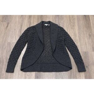 Vince Alpaca Cashmere Merino Wool Open Knit Cardigan Sweater Gray Women’s M